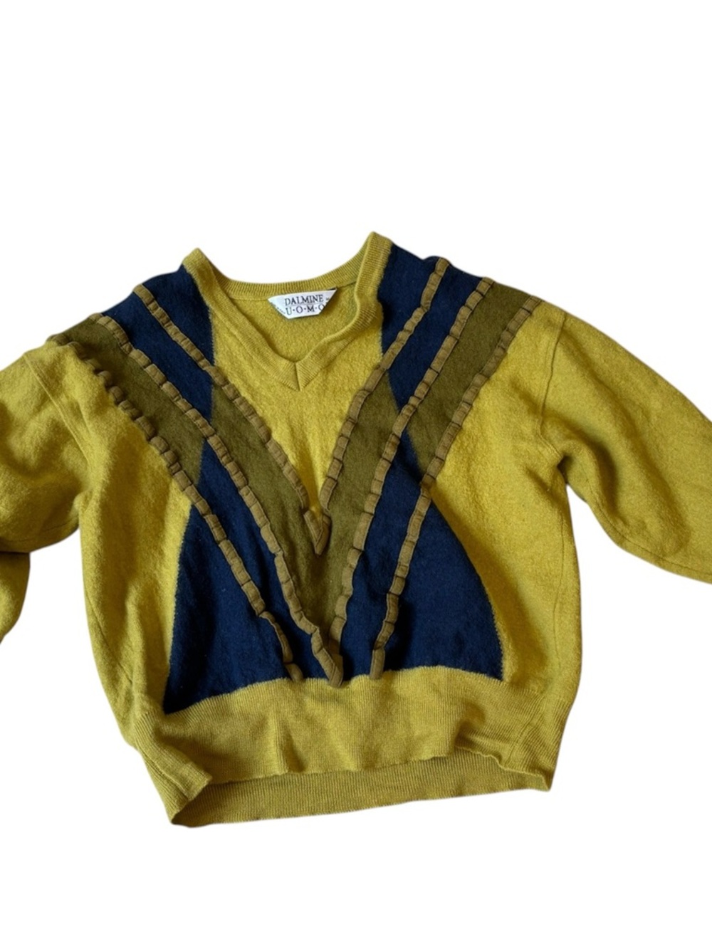 Unisex Vintage Dalmine UOMO Pure Wool  Sweater Made in Italy Size 50 Small
